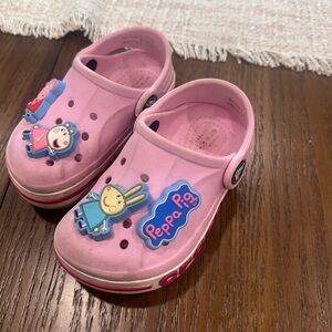 Toddler Crocs with peppa charms